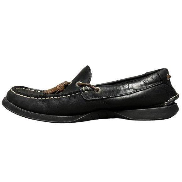 Tommy Bahama Black Brown Leather Square Toe Tassel Boat Loafers Mens Size 7 M main image 8